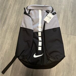Nike Black and Gray Backpack with Adjustable Straps and Zipper Closures